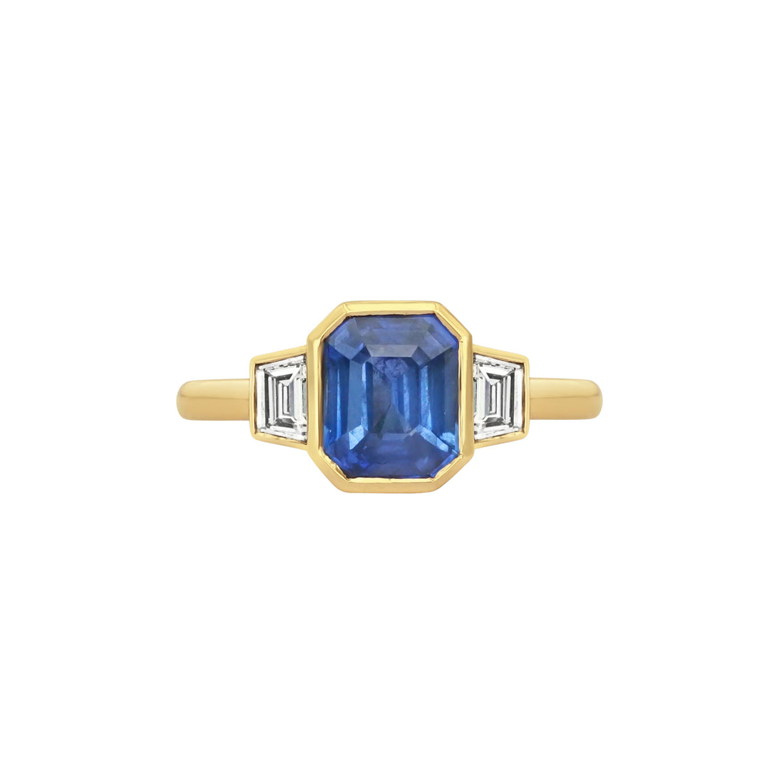  Sapphire and Trapezoid Diamond Ring by Gee Woods | The Cut London