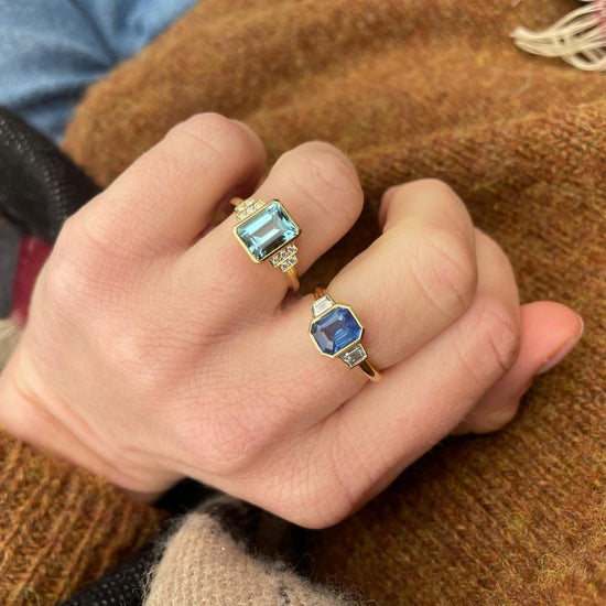 Gee Woods Sapphire and Trapezoid Diamond Ring | The Cut London