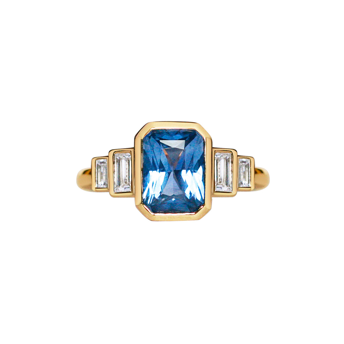  Blue Sapphire & Diamond Deco Ring by Gee Woods | The Cut London