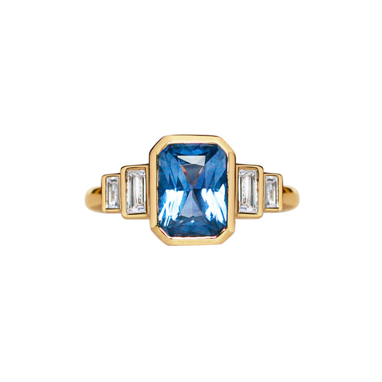 Gee Woods Blue Sapphire & Diamond Deco Ring | The Cut London