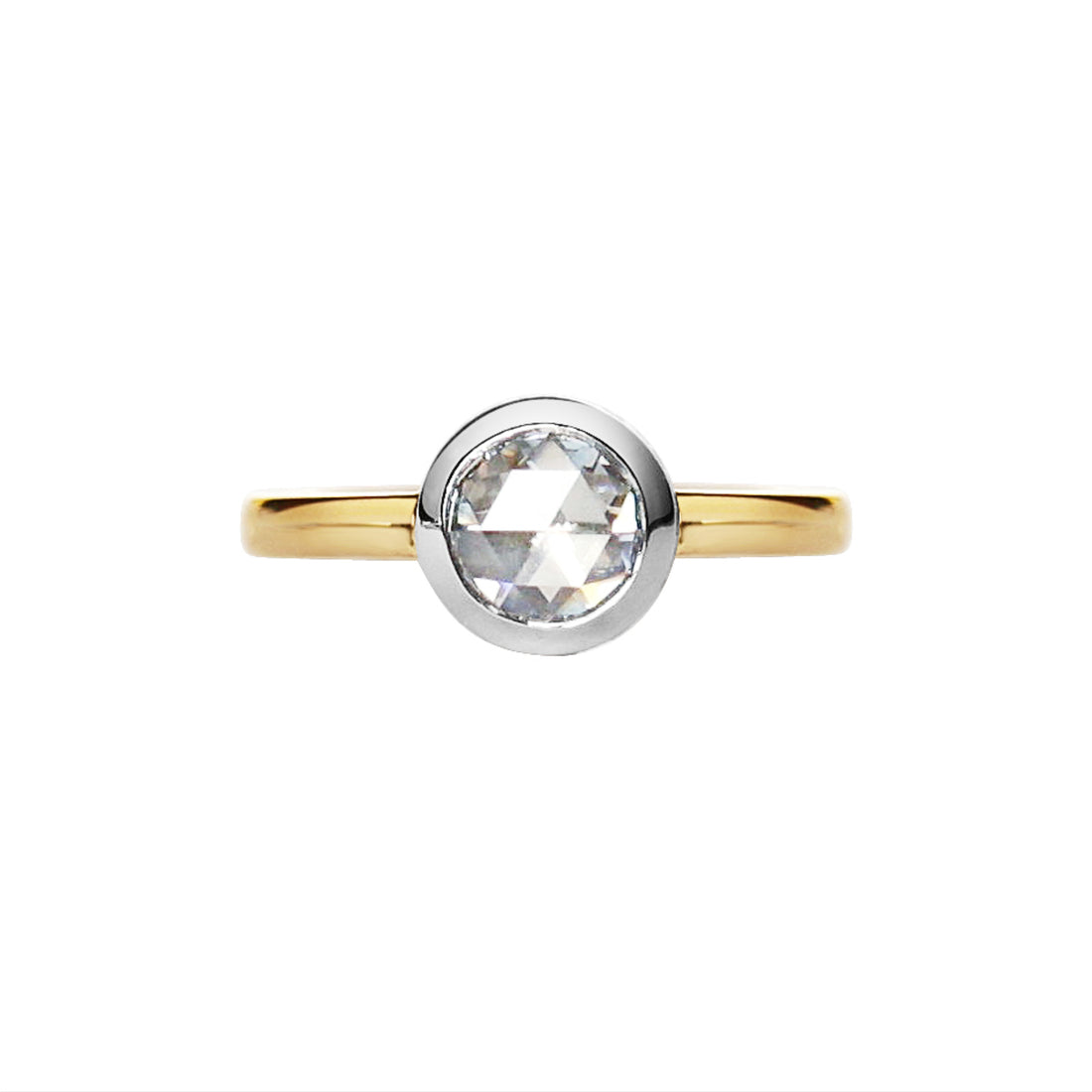  Mixed Metal Modern Diamond Solitaire Ring by Gee Woods | The Cut London