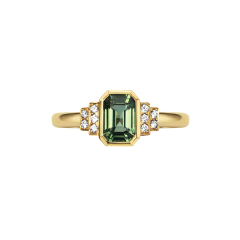 Gee Woods Olive Green Sapphire Ring