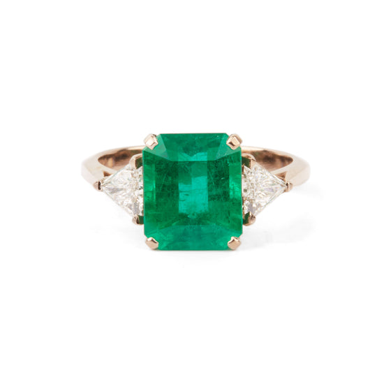 Guy & Max Large Emerald and Diamond Deco Ring | The Cut London