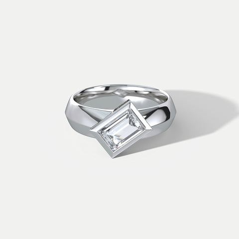 Hannah Martin Baguette Diamond Pulse Platinum Ring