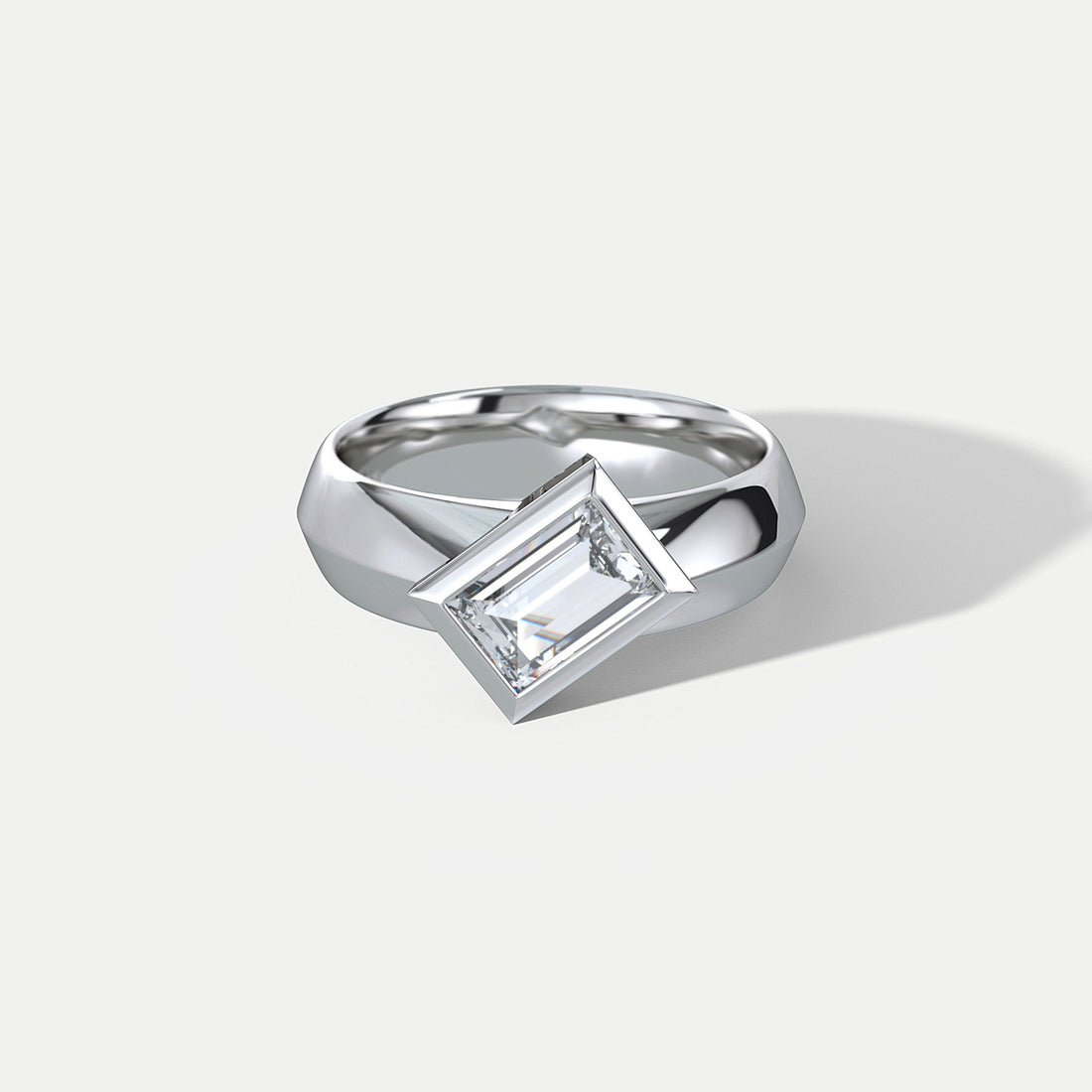  Baguette Diamond Pulse Platinum Ring by Hannah Martin | The Cut London