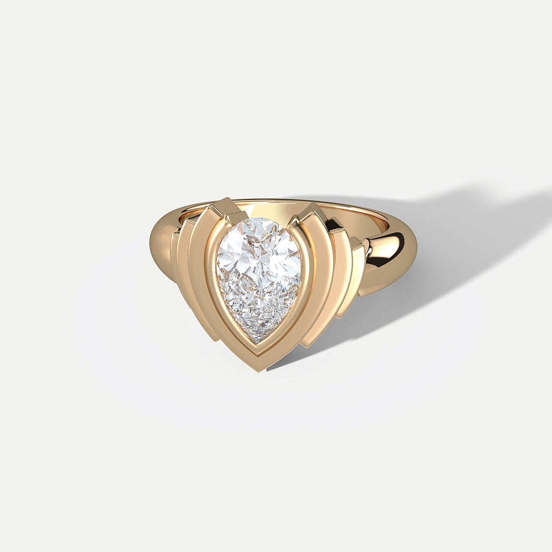  Drop Diamond Beat Gold Ring by Hannah Martin | The Cut London