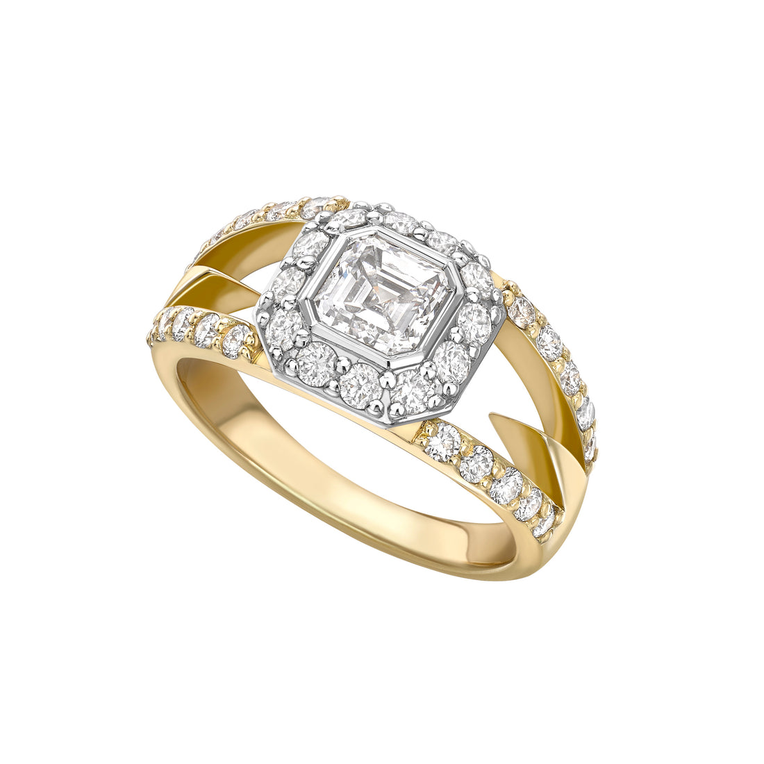  Asscher Cut Split Band Diamond Ring by Hattie Rickards | The Cut London