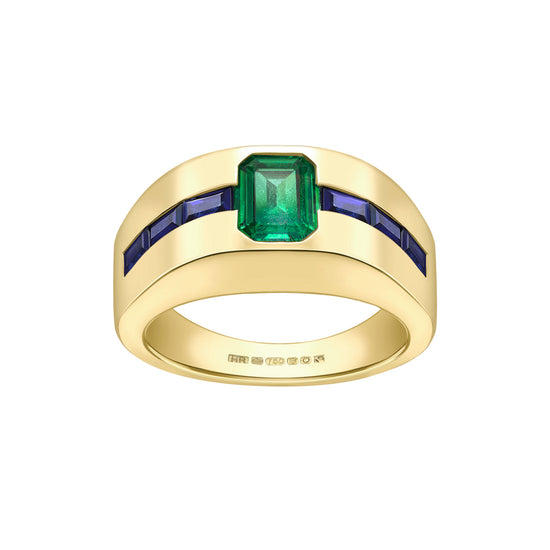 Hattie Rickards Channel Set Sapphire & Emerald Ring | The Cut London