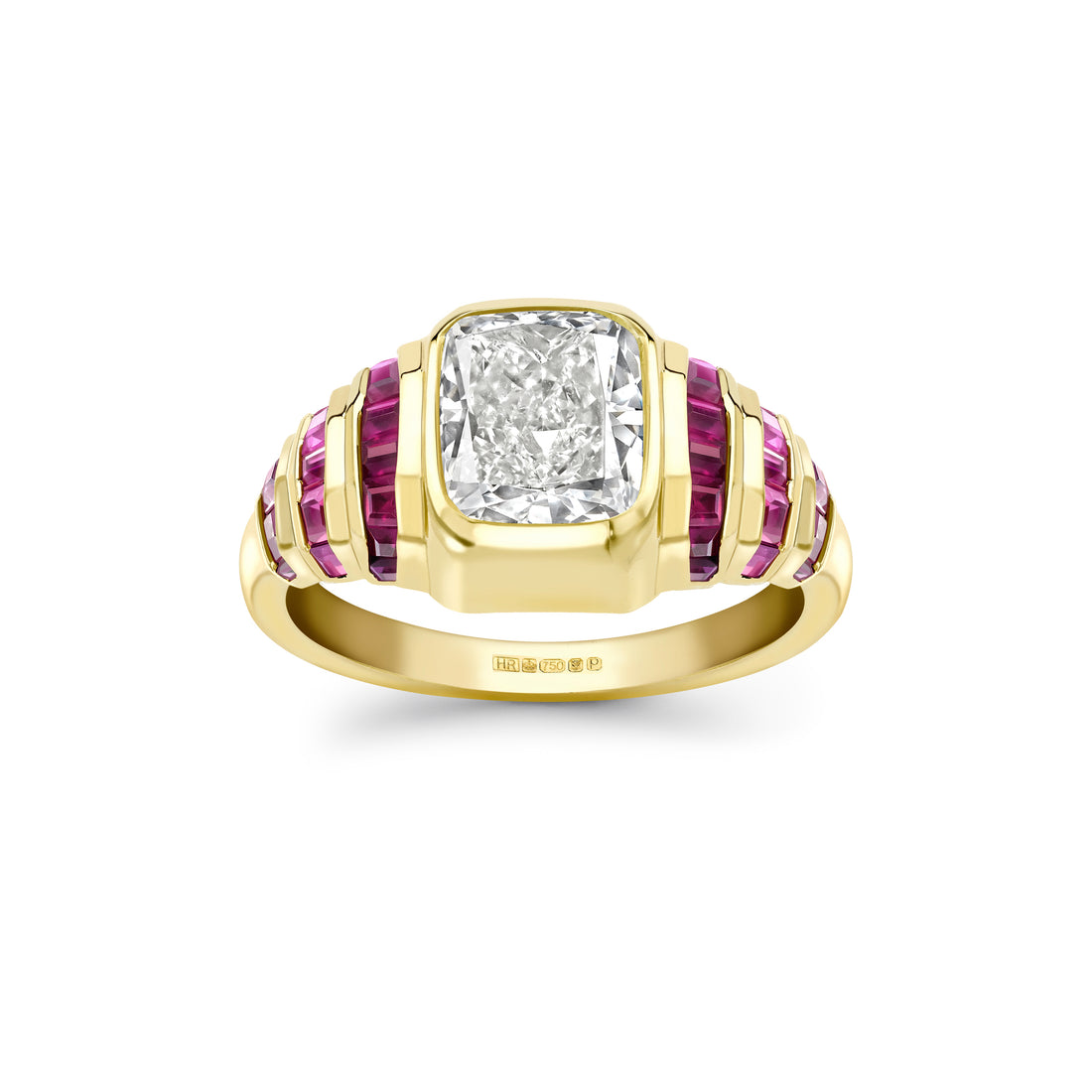 Cushion Cut Diamond & Pink Sapphire Ring by Hattie Rickards | The Cut London