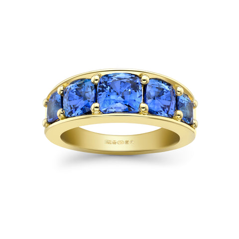 Hattie Rickards Cushion Cut Sapphire Eternity Ring