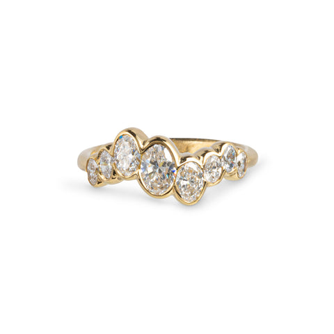 Jessie Thomas Oval Diamond Scallop Set Ring