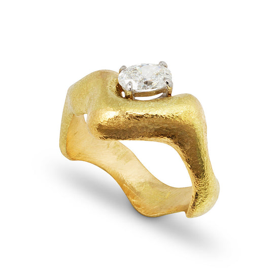 Jessie Thomas Sculptural Ring with Oval Diamond | The Cut London