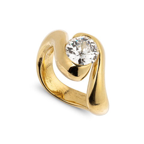 Jessie Thomas Tension Set Crossover Diamond Ring