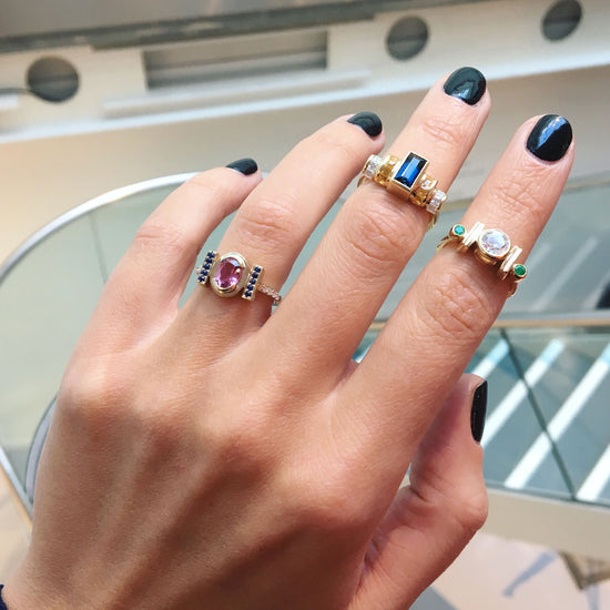 Lily Kamper Pink Tourmaline Geometric Ring | The Cut London