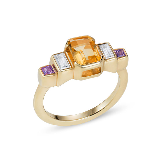 Lily Kamper Tangerine Sapphire & Diamond Ring | The Cut London