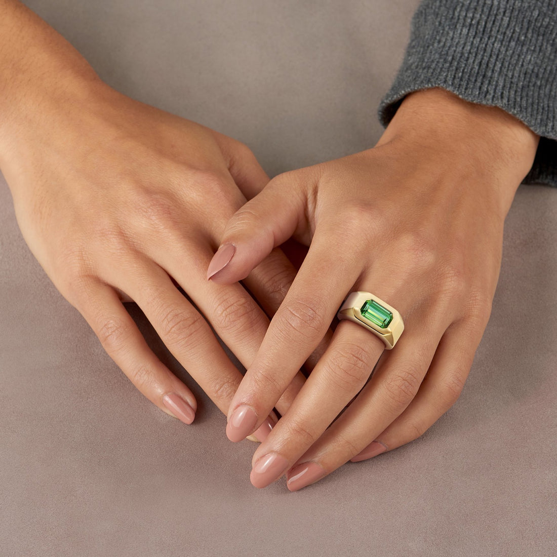  Berlin Dark Green Tourmaline Gypsy Ring by Minka Jewels | The Cut London