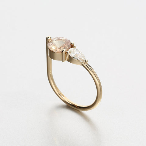 Ruberg Pink Sapphire and white diamond Ada Ring