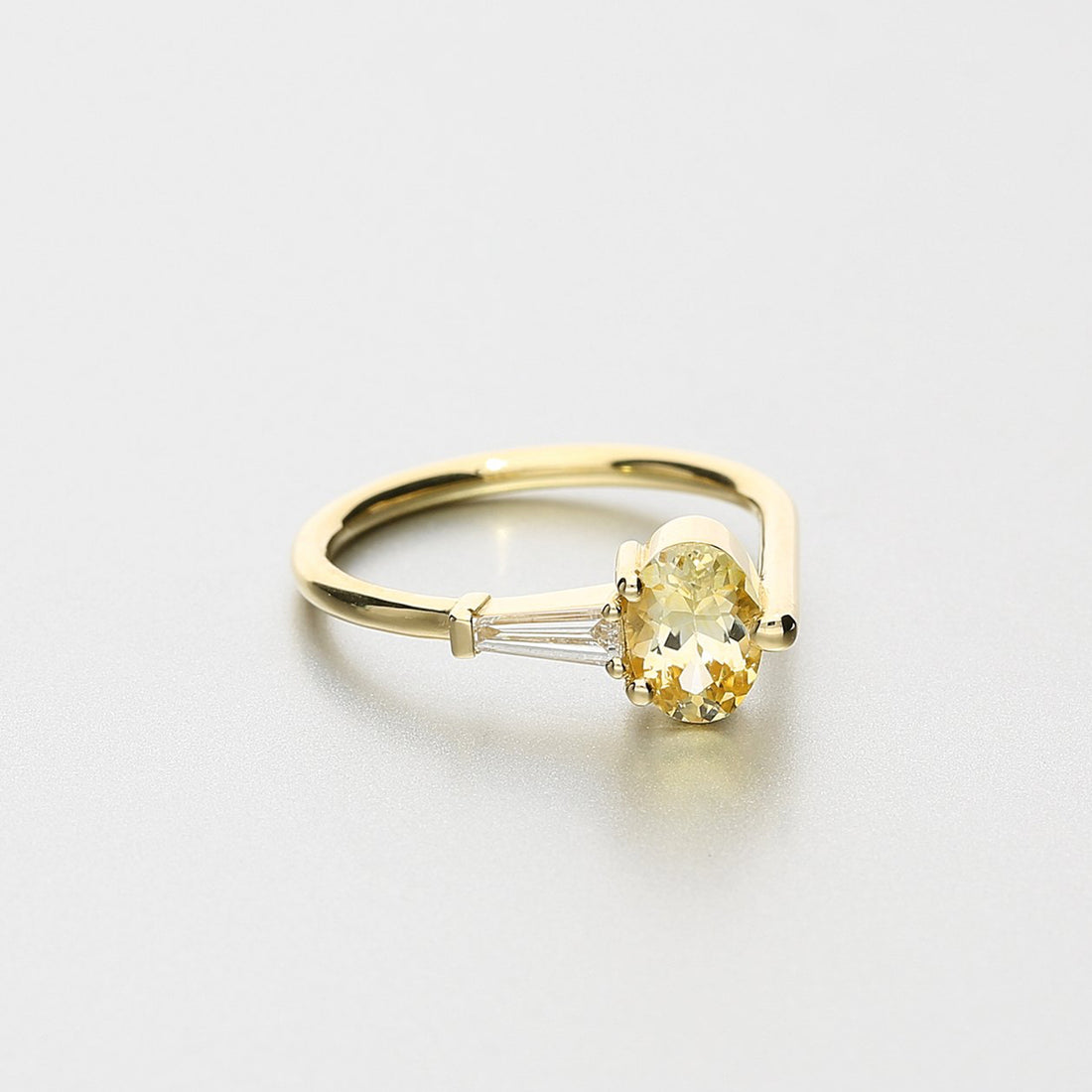  Yellow Sapphire and White Diamond Ada ring by Ruberg | The Cut London