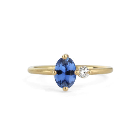 Shimell & Madden Oval Sapphire Duo Ring